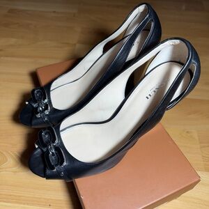 Elegant Black Peep-Toe Heels